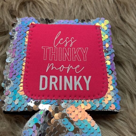 Less Thinky More Drinky Mermaid Sequin Thermal  Coozy - Picture 4 of 4